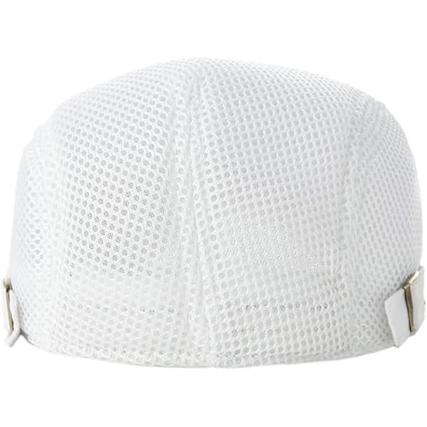 Flat Cap, Ivy Hat, Drosjesjåførhatt, Justerbar Herre Sommerhatt i Ventilerende Mesh, Hvit.