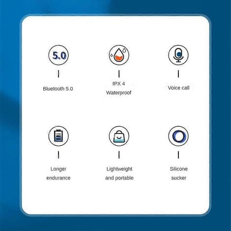 Vedenpitävä langaton suihkukaiutin imukupilla, Bluetooth 5.0