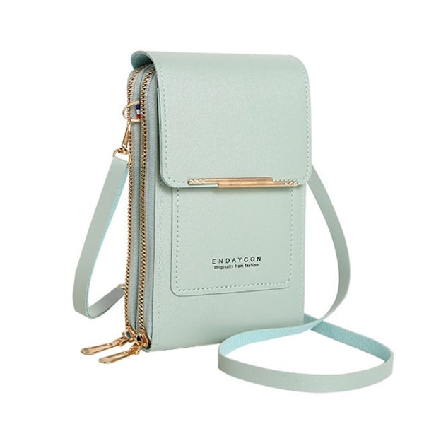 RFID Lædertaske Touch Screen Telefonpung Crossbody Dametaske Green