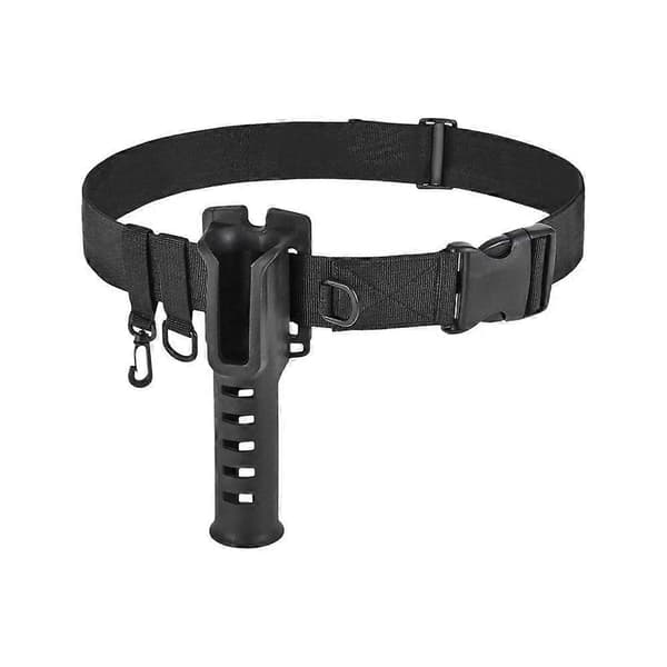Fiske midjestøtte stangholder - 360 graders svingbart belte - ABS-materiale Black 1pcs
