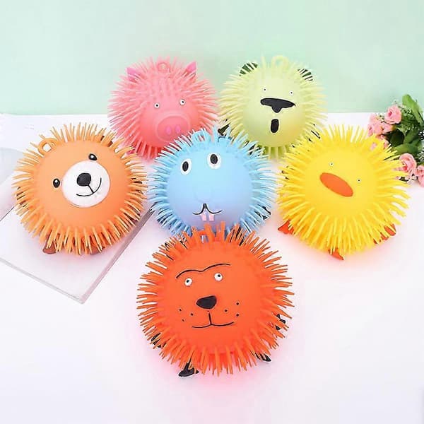 Glödande Squeezy Stress Relief Sensoriska leksaker Fidget Blinkande Pufferboll för vuxna och barn
