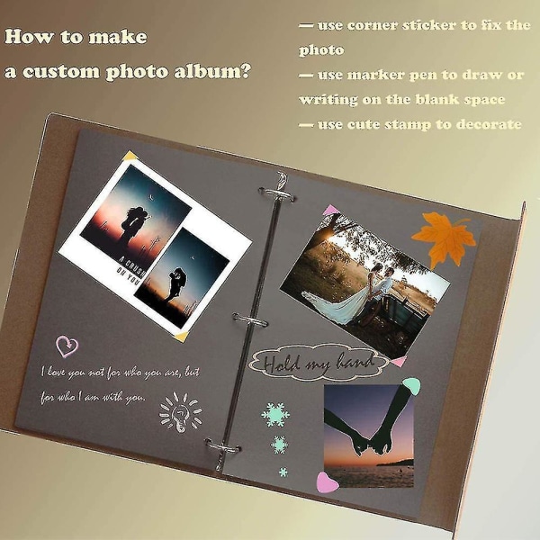 Album Scrapbook Presentbox Personlig Minnesbok Vintage Gästbok