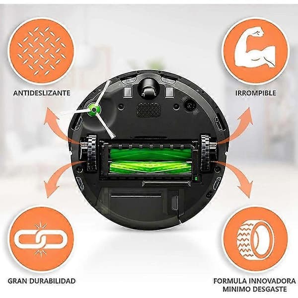 4 stk. dæk kompatible med IROBOT ROOMBA Robot 500 600 700 800 I7 S9 Irobot+(adq