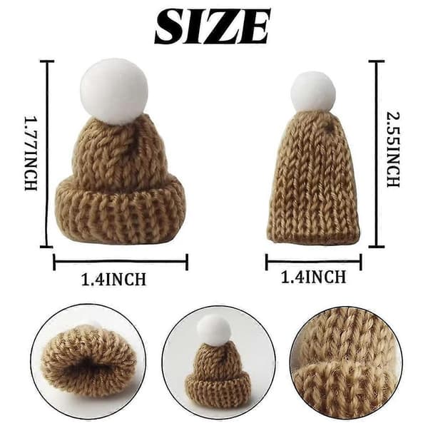 110 STK Mini Strikkehatter Jule Mini Strikkedukkehatter Mini Ullhatt for Julepynt D Multicolor