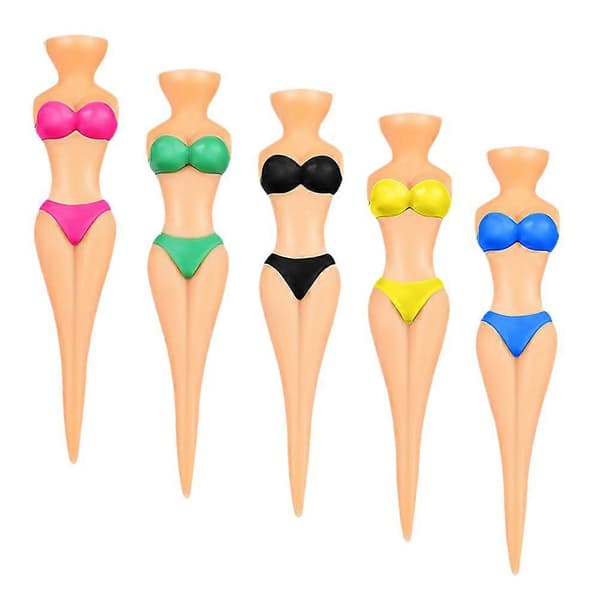 5 stk. golf-tee i plast, bikini-damer golf-tee, små golf-tee, små golf-tee 7.80X1.60X1.00CM