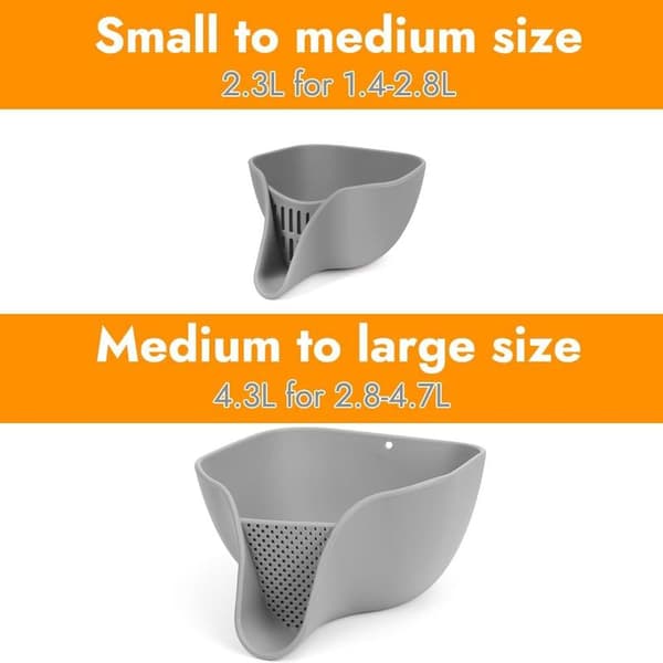 Multifunctional Drain Basket (21*15*11 cm) Silicone Pasta Strainer, High Temperature Resistance - Sink Basket