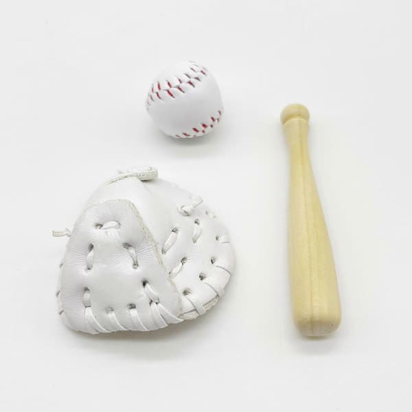 Baseballbat Nøglering Tilbehør Sports Baseball Tilbehør Mini Baseballbat White