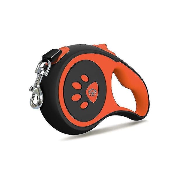 Automatisk teleskopisk dragkoppel för hundar, nylon hunddragrep-orange-1st