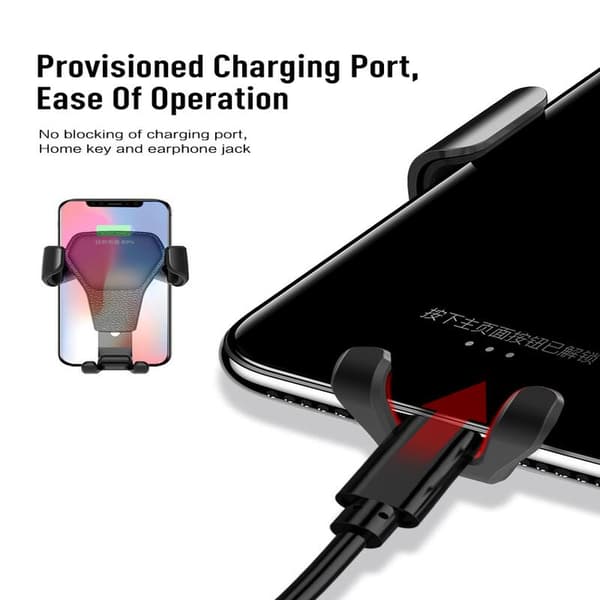 Mobilholder til bilen - Gravity bilholder til luftindtag Svart black
