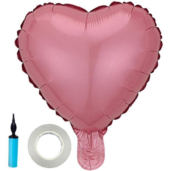 20 stk rosa hjerteformede folieballonger, 18 tommer folieballonger i hjerteform, hjerteformede folieballonger til Valentinsdag, bryllup, brude dusj