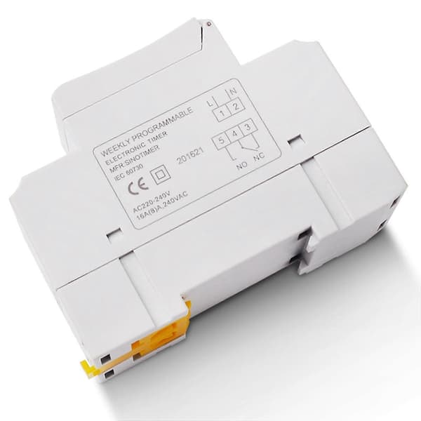 SINOTIMER 3X Elektronisk Timer, TM615-2 Timerkontakt 7 Dage 24 Timer Programmerbar LCD Tidsrelæ-220V White