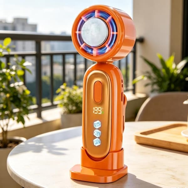 Bærbar ventilator | Genopladelig køleventilator med bagklips |