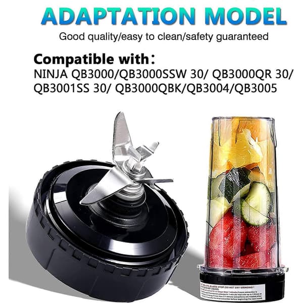 Blender för Nutri Ninja, 5-bladig extraktorblad för QB3000/QB3000SSW Comme le montre