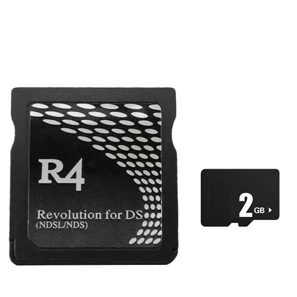 R4-spelkort+2GB minneskort för att bränna kort trä/dubbelkärna för NDSL första generationens R4-spelkort