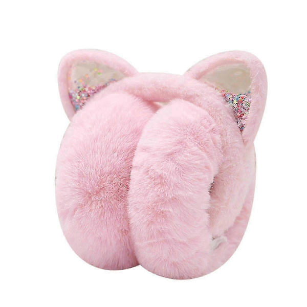 Furry öronmuffar för snowboard utomhus vintervärme light pink