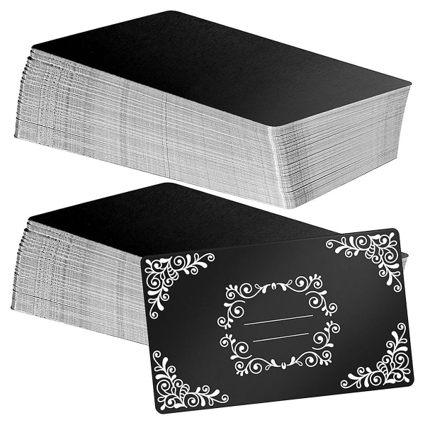 100 st Metallgravyrämnen Aluminiumplåt Lasergravering Visitkortsgravering DIY Presentkort, mattsvart