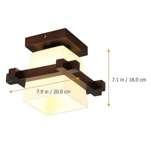 Loftlampe til hjemmet, kaffe, træ, glas, 1 stk.