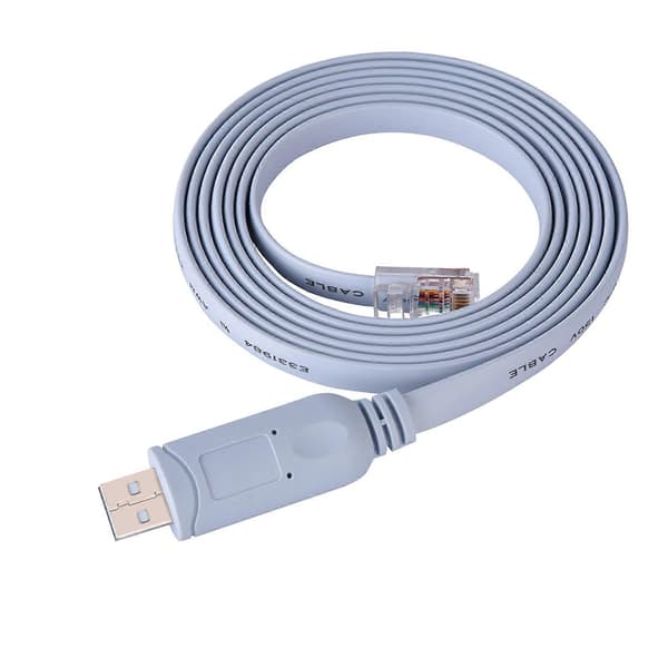 USB2.0 hann til RJ45 hann CAT5 seriell konsoll flatkabel for Cisco rutere og svitsjer