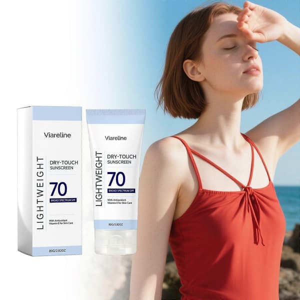 SPF 70 Dry-Touch Solcreme, 80g Letvægts Bredspektret Beskyttelse 2PCS