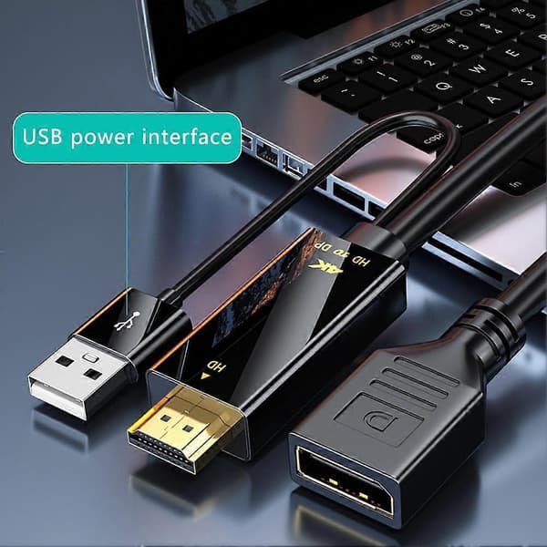 HDMI til DisplayPort-kabel 19cm/1,8m 19cm
