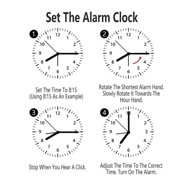 Silent Desk Alarm Clock with Night Light Battery Operated Durable
