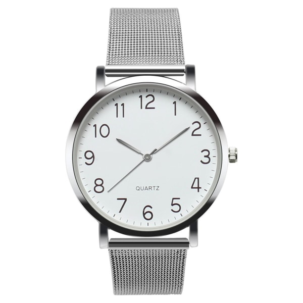 Mote Dameklokke Rustfritt stål Analog Analog Klokke Armbånd Nytt Silver