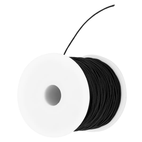 Elastisk tråd 1 mm x 100 m, svart elastisk snöre för smyckestillverkning (pärlor, armband, etc.).