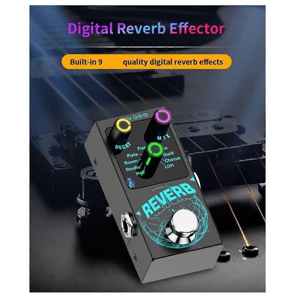 Bluetooth 5.4 Effektor Gitarr Reverb Effektor Enkelblock Reverb