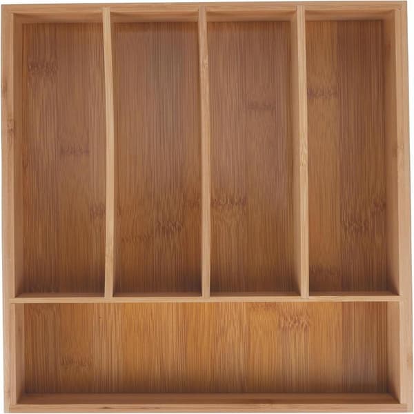 Bamboo Cutlery Tray, 5 compartments, 24.9 x 33.3 x 4 cm