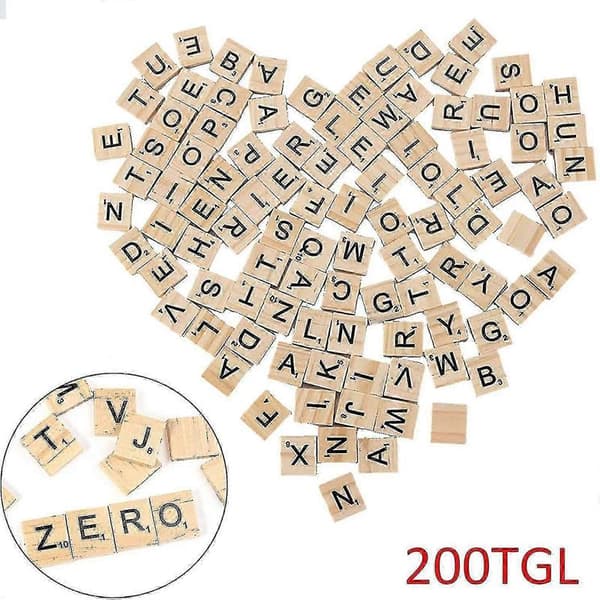 Träalfabet, Scrabble-brickor, 200 stycken, brädspel