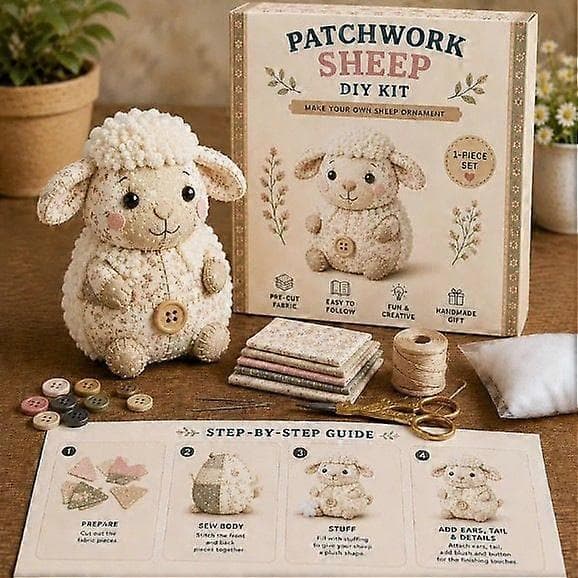 DIY Patchwork Dyresykit, Håndlavet Tøjdyr Håndværkssæt D