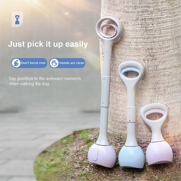 Avfallsscooper – Ingen böjning & Handsfree – för camping & vandring Blue M
