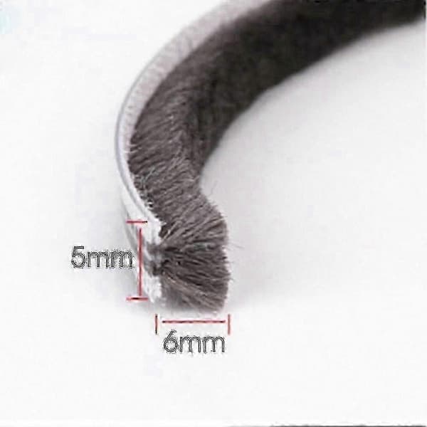 10m Borstlist för dörr- och fönstertätning 5mm x 6mm