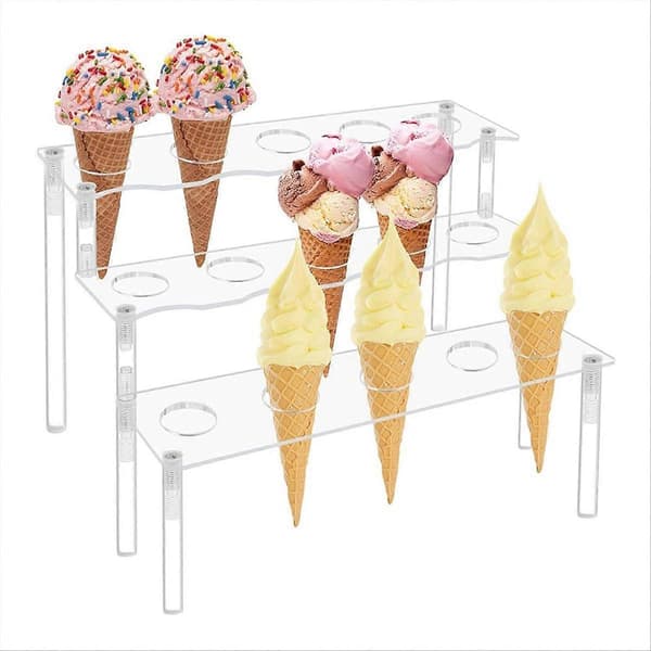 15 hullers isvaffelholder akryl 3-lags snackholder display