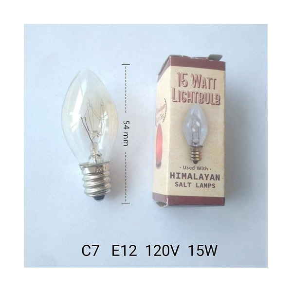 20st 7 Watt C7 E12 nattlampa och saltlampa utbyteslampor, glödlampor av klart glas As Shown