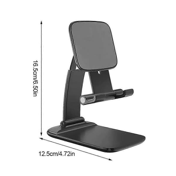 Phone Holder Foldable Adjustable Desk Stand for Phone Plastic Portable Mobile Mount, Black