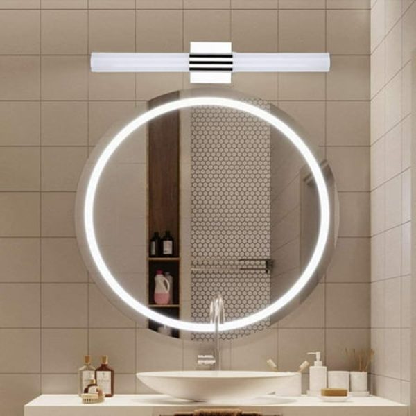 LED-badrumslampe, 8W 6000K Cool vit badeværelseslampe til badeværelseslampe over spejlet (8W 15,7 tum)