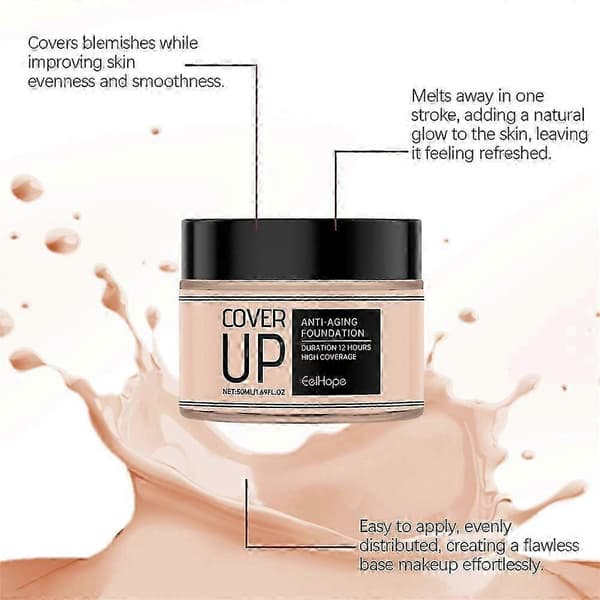 Cover Up Slow-Aging Foundations Varighed 12 Timer Høj Dækning 50ml