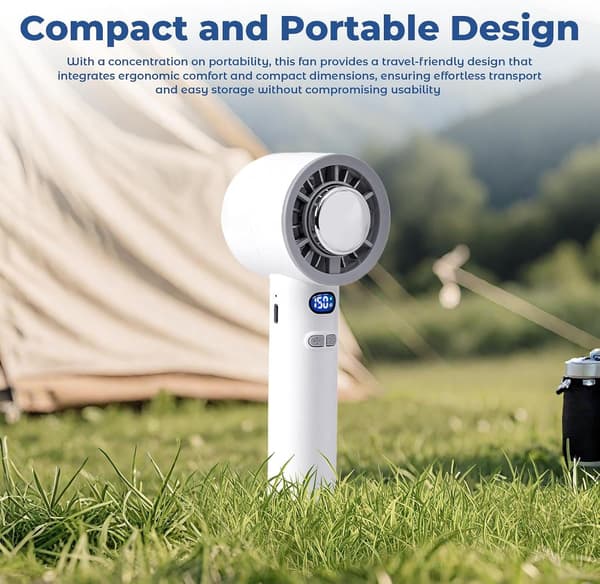 Bærbar genopladelig ventilator, personlig lommeventilator