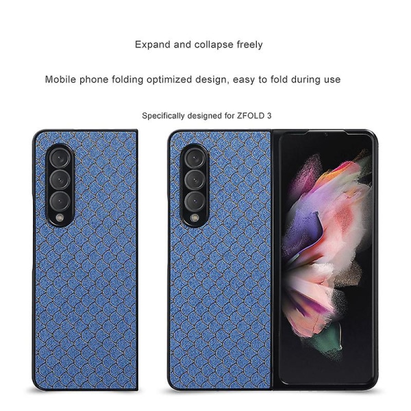 Fish Scales Pattern Glitter Phone Case Kompatibel Samsung Galaxy Z Fold 3/z Fold 4 Full-body Slim Cover Blue Z Fold 4