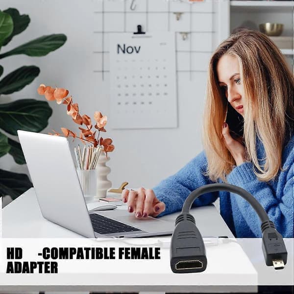 2 stk. Micro HDMI-kompatibel han til HDMI-kompatibel hun datatransmissionslinje, version 1.4 standard, understøtter 1080p Black