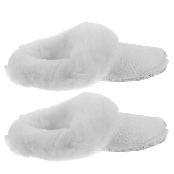 Fuzzy Hvite Skoinnlegg for Vintervarme og Komfort 1 Par