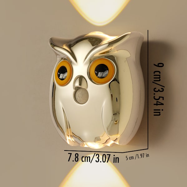 Owl Wall Lamp - Magnetic Base Dimmable LED Night Light (1pc)*black* black