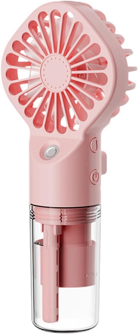 Håndholdt ventilator med tågefunktion, mini bærbar ventilator genopladelig via USB (4 hastigheder)