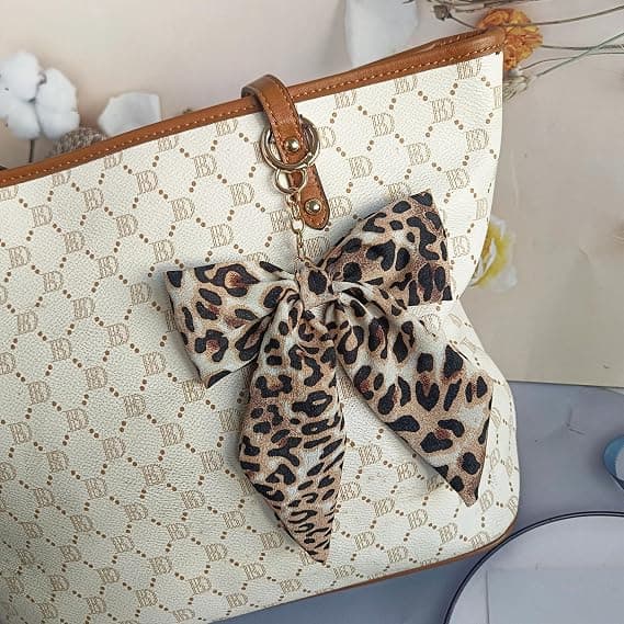 Nøglering med leopardprint og sløjfe til kvinder