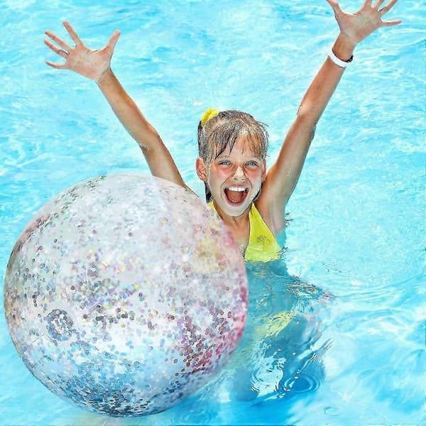 Förpackning strandboll jättepoolleksaker bollar jättekonfetti glitter