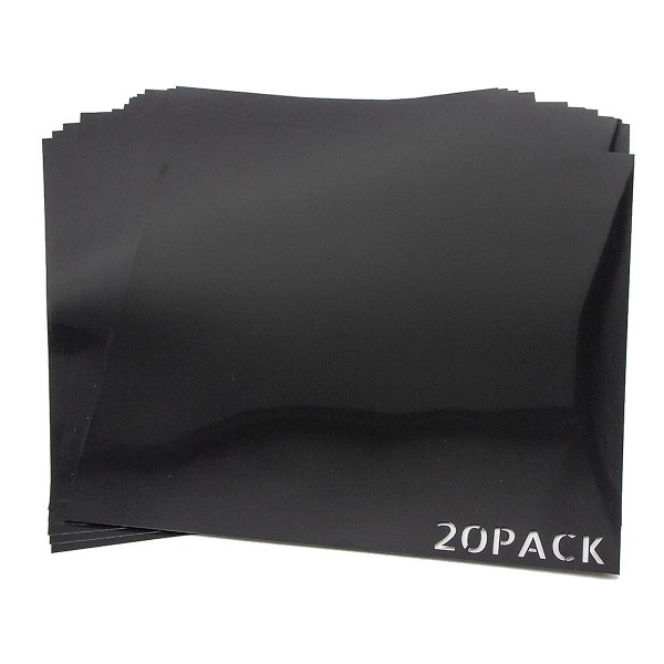 20-pack 7,5 mil ogenomskinliga svarta plastark, 12X12 tums stencilpapper för, laserskärning, mallplast