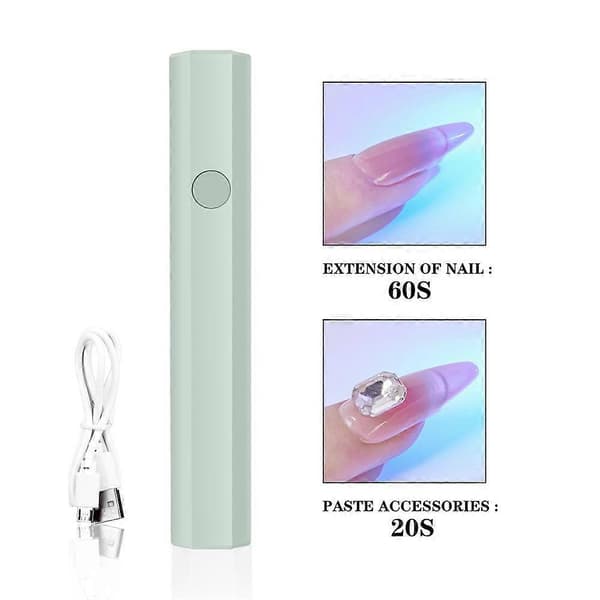 Lulou Magic Solid Nail Glue Kit 3-i-1 neglekunstsett for negletupp Press on Nails Green