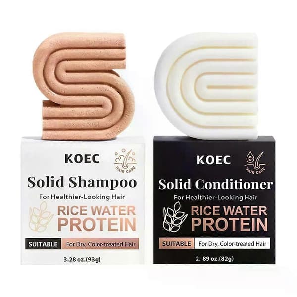 Hårvækst Solid Shampoo & Balsam Sæt - Solid Shampoo & Balsam Sæt til at Styrke Håret