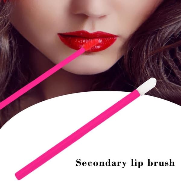Lip Brushes, 200 Black Lip Brushes, Makeup Brushes, Lip Gloss Applicators, Application Tools, Makeup and Beauty Tool Kit. Rose Red